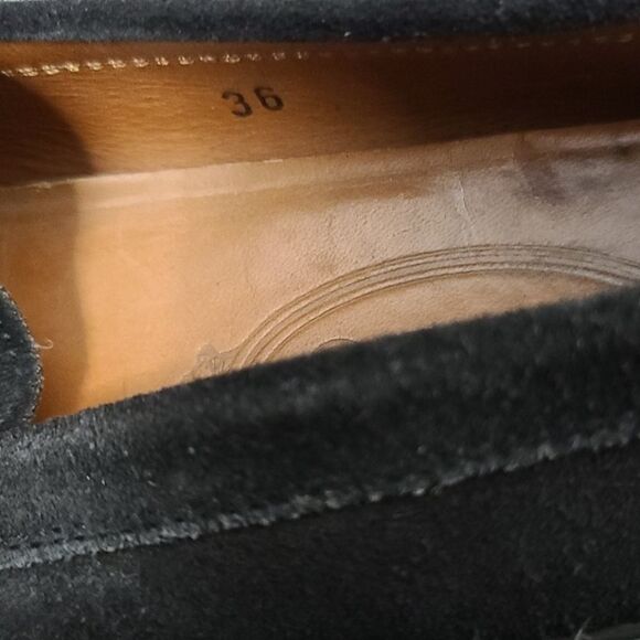 Tod's Black Suede Designer Loafers size 6 - Picture 11 of 14